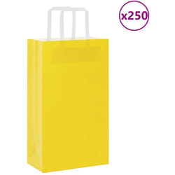 Sacchetti di Carta 250 pz con Manici Gialli 21x11x36 cm vidaXL577858