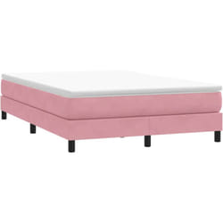 Giroletto a Molle senza Materasso Rosa 140x210 cm in Velluto Vidaxl