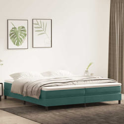 Letto a Molle senza Materasso Verde Scuro 200x210 cm Velluto Vidaxl 158954