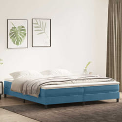 Letto a Molle senza Materasso Blu Scuro 200x210 cm in Velluto Vidaxl