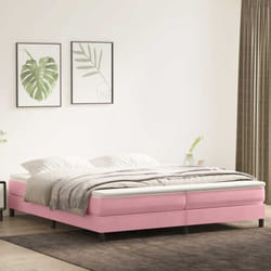 Letto a Molle senza Materasso Rosa 200x210 cm in Velluto Vidaxl 339848
