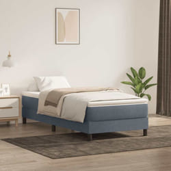 Letto a Molle senza Materasso Grigio Scuro 90x220 cm Velluto vidaXL810326