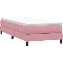 Letto a Molle senza Materasso Rosa 90x220 cm Velluto Vidaxl 238903