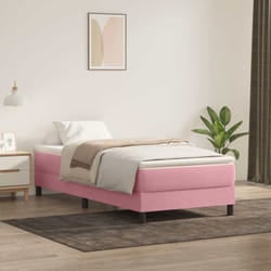 Letto a Molle senza Materasso Rosa 100x220 cm in Velluto Vidaxl