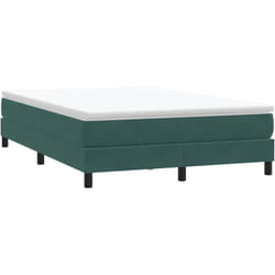 Letto a Molle senza Materasso Verde Scuro 140x220 cm Velluto Vidaxl