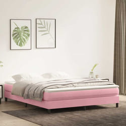 Letto a Molle senza Materasso Rosa 180x220 cm in Velluto Vidaxl 567186