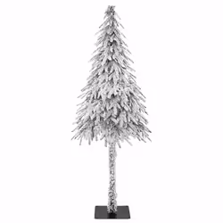vidaXL Albero di Natale artificiale Bianco 86 x 86 x 210 cm - Vista aggiuntiva 2
