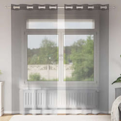 Tende in Voile con Occhielli 2 pz Grigio Scuro 140x245 cm - Vidaxl
