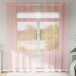Tende in Voile con Occhielli 2 pz Rosa 140x245 cm Vidaxl 787677