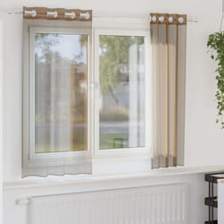 Vidaxl - Tende in Voile con Occhielli 2 pz Marrone Chiaro 903987