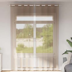 Tende in Voile con Occhielli 2 pz Marrone Chiaro - Vidaxl