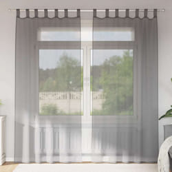 vidaXL Tende in Voile con Passanti 2 pz Grigio Scuro 140x225 cm