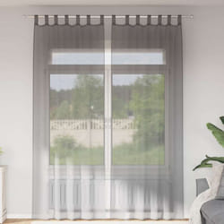 Tende in Voile con Passanti 2 pz Grigio Scuro 140x260 cm Vidaxl 711227