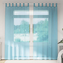 Tende in Voile con Passanti 2 pz Turchese 140x225 cm Vidaxl 180103
