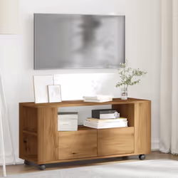 vidaXL Mobile Porta TV con Ruote Artigianale 102x34,5x43 cm Truciolato - Vista aggiuntiva 3