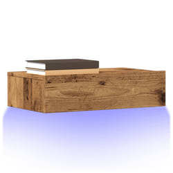 vidaXL Mobile Porta TV con Luci LED Legno Antico 60x35x15,5 cm