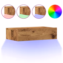 vidaXL Mobili Porta TV con Luci LED 2 pz Legno Antico 60x35x15,5 cm - Vista aggiuntiva 2