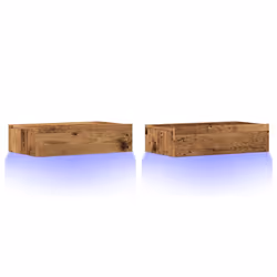vidaXL Mobili Porta TV con Luci LED 2 pz Legno Antico 60x35x15,5 cm - Vista aggiuntiva 3
