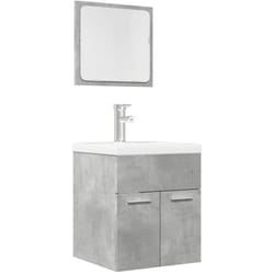Set Mobili da Bagno 2 pz Grigio Cemento in Legno Multistrato Vidaxl 993994