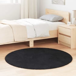 vidaXL Tappeto Shaggy a Pelo Lungo NAVARRA Nero 120x120 cm poliestere