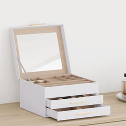 vidaXL Portagioie 3 Strati Bianco 23x20,5x14 cm