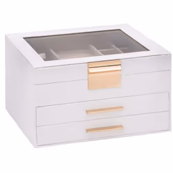 vidaXL Portagioie 3 Strati Bianco 23x20,5x14 cm - Vista aggiuntiva 2