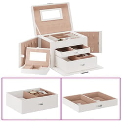 vidaXL Portagioie a 3 Strati con Specchio Bloccabile 26x18x17,5 cm