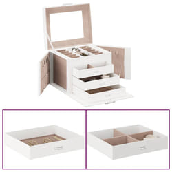vidaXL Portagioie a 4 Strati con Specchio Bloccabile 22,5x17,5x16,5 cm