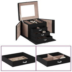vidaXL Portagioie a 4 Strati con Specchio Bloccabile 22,5x17,5x16,5 cm