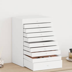 vidaXL Portagioie a 10 ripiani con porta orologi bianco 29x20,5x40,5 cm