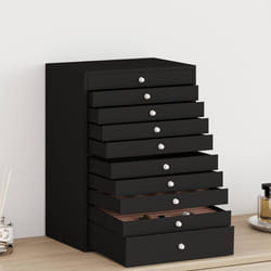 vidaXL Portagioie a 10 ripiani con porta orologi nero 29x20,5x40,5 cm