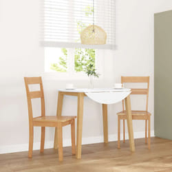 vidaXL Sedie da Pranzo 2 pz Naturale in Legno Massello di Hevea
