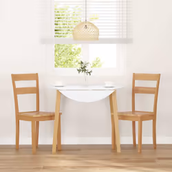 vidaXL Sedie da Pranzo 2 pz Naturale in Legno Massello di Hevea - Vista aggiuntiva 3