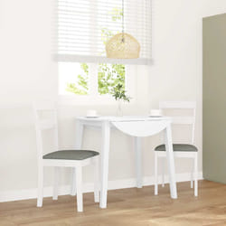 vidaXL Sedie da Pranzo con Cuscini 2 pz Bianco Legno Massello di Hevea