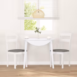 vidaXL Sedie da Pranzo con Cuscini 2 pz Bianco Legno Massello di Hevea - Vista aggiuntiva 3