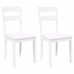 vidaXL Sedie da Pranzo 2 pz Bianche in Legno Massello di Hevea - Vista aggiuntiva 2