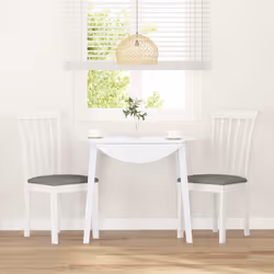 vidaXL Sedie da Pranzo con Cuscini 2 pz Bianco Legno Massello di Hevea - Vista aggiuntiva 3