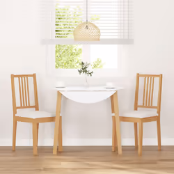 vidaXL Sedie da Pranzo con Cuscini 2 pz Naturale Legno Massello Hevea - Vista aggiuntiva 3