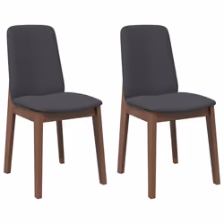 vidaXL Sedie da Pranzo con Cuscini 2pz Marrone Legno Massello di Hevea - Vista aggiuntiva 2