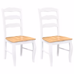 vidaXL Sedie da Pranzo 2 pz Bianche in Legno Massello di Hevea - Vista aggiuntiva 2