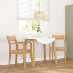 vidaXL Sedie da Pranzo 2 pz Naturale in Legno Massello di Hevea
