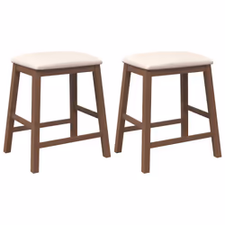 vidaXL Sedie da Bar con Cuscini 2pz Marrone Legno Massello di Hevea - Vista aggiuntiva 2