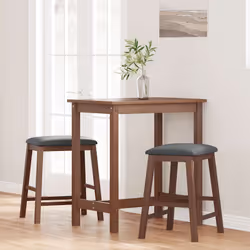 vidaXL Sedie da Bar con Cuscini 2pz Marrone Legno Massello di Hevea - Vista aggiuntiva 3
