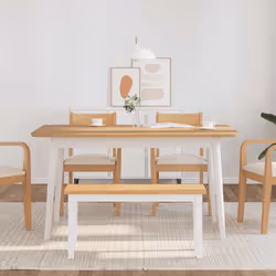 vidaXL Panca 90 cm Bianco in Legno Massello di Hevea - Vista aggiuntiva 3