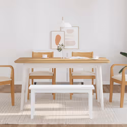 vidaXL Panca 90 cm Bianco in Legno Massello di Hevea - Vista aggiuntiva 3