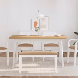 vidaXL Panca 90 cm Bianco in Legno Massello di Hevea - Vista aggiuntiva 3