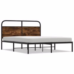 vidaXL Giroletto senza Materasso Rovere Fumo 135x190 cm in Truciolato - Vista aggiuntiva 2