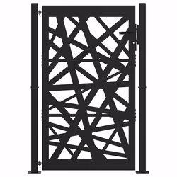 vidaXL Cancello Giardino Nero 105x155 cm in Acciaio Design Leggero - Vista aggiuntiva 3