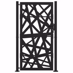 vidaXL Cancello Giardino Nero 105x180 cm in Acciaio Design Leggero - Vista aggiuntiva 3
