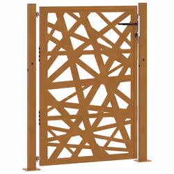 vidaXL Cancello da Giardino 105x130 cm Acciaio Corten Design Leggero - Vista aggiuntiva 2
